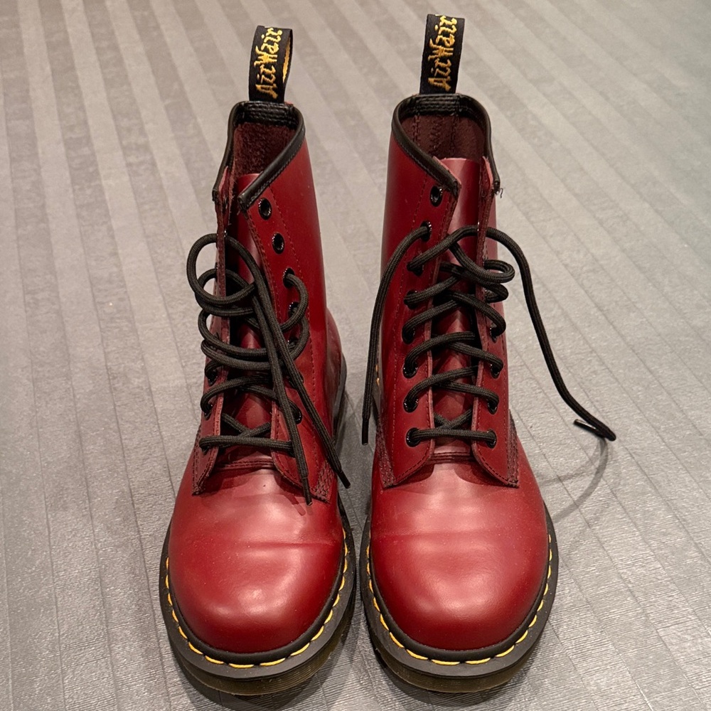 Dr. Martens Women's Cherry Red Lace-Up 8-Eye Boots Women's 7, Men's 6